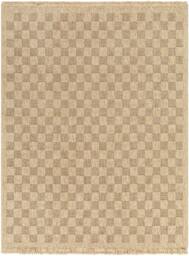 Rackhams Mirage-Cottage Tan Brown Checkered Fringe In- & Outdoor Jute-Look Rug - 80 x 220 cm - thumbnail 3