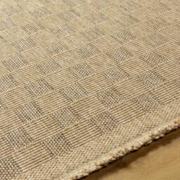 Rackhams Mirage-Cottage Tan Brown Checkered Fringe In- & Outdoor Jute-Look Rug - 80 x 220 cm - thumbnail 4