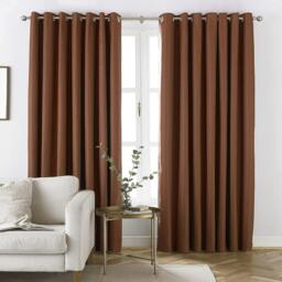 Rackhams Moon Eyelet Curtains - Orange - 66in x 54in - Orange - 100% Polyester