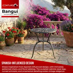 Rackhams BANGUI Black Garden and Patio Cast Aluminium Bistro Table - thumbnail 2