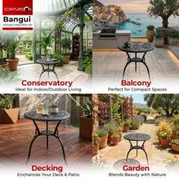 Rackhams BANGUI Black Garden and Patio Cast Aluminium Bistro Table - thumbnail 3