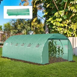 Rackhams 6 x 3 x 2m Greenhouse Replacement Cover ONLY for Tunnel Greenhouse - White - 4 x 3 x 2m - thumbnail 3
