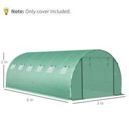 Rackhams 6 x 3 x 2m Greenhouse Replacement Cover ONLY for Tunnel Greenhouse - White - 4 x 3 x 2m - thumbnail 6