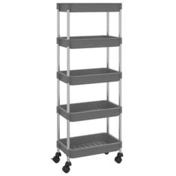 Rackhams 5-Tier Kitchen Trolley Grey 42x29x128 cm Iron and ABS - thumbnail 2