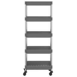 Rackhams 5-Tier Kitchen Trolley Grey 42x29x128 cm Iron and ABS - thumbnail 3