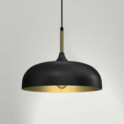 Rackhams Pendant Lamp Lincoln Black/Gold 1XE27 35cm - thumbnail 4