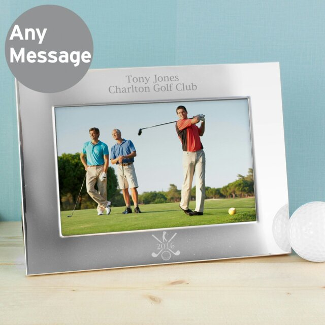 Rackhams Personalised Golf 6x4 Landscape Silver Photo Frame - image 1
