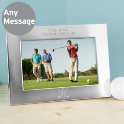 Rackhams Personalised Golf 6x4 Landscape Silver Photo Frame - thumbnail 1