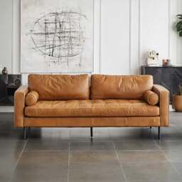 Rackhams Porto Two Seater Sofa, Real Leather - Three Seater Corner 282cm - thumbnail 2