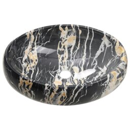 Rackhams 48cm W Ceramics Bathroom Sink Oval Vessel Sink with Drain Stopper - thumbnail 4