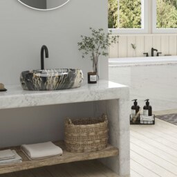 Rackhams 48cm W Ceramics Bathroom Sink Oval Vessel Sink with Drain Stopper - thumbnail 2