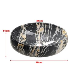 Rackhams 48cm W Ceramics Bathroom Sink Oval Vessel Sink with Drain Stopper - thumbnail 3