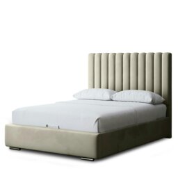 Rackhams Evangeline Ottoman Bed with Upholstered Headboard - Silver - Double / 4ft6 - thumbnail 2