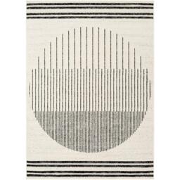 Rackhams Pisa-Geometric Black Grey Ivory Modern Rug - 150 x 213 cm - thumbnail 2