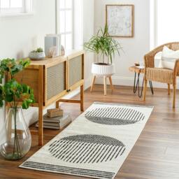 Rackhams Pisa-Geometric Black Grey Ivory Modern Rug - 150 x 213 cm - thumbnail 6
