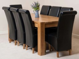Rackhams Kuba Large Oak Dining Table with Montana Leather Chairs - 8 chairs - Brown - thumbnail 5