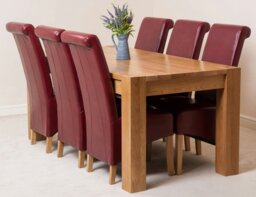 Rackhams Kuba Large Oak Dining Table with Montana Leather Chairs - 8 chairs - Brown - thumbnail 6