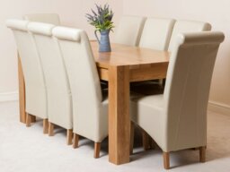 Rackhams Kuba Large Oak Dining Table with Montana Leather Chairs - 8 chairs - Brown - thumbnail 3