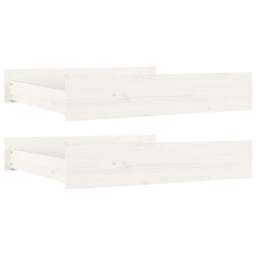 Rackhams Bed Drawers 2 pcs White Solid Wood Pine - thumbnail 2