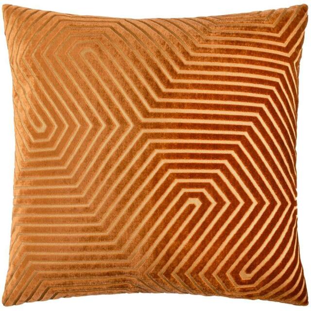 Rackhams Evoke Cut Cushion Cover - Brick - 55cm x 55cm - Brick - 100% Polyester - image 1