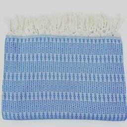 Rackhams Nora Cotton Reversible Throw Blanket - Royal Blue