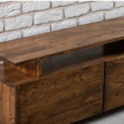 Rackhams Magnus Solid Pine Wood Handmade TV Stand and Entertainment Center for Living Room - Oak - thumbnail 3