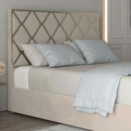 Rackhams Tammy Upholstered Soft Velvet Metal Bed Frame - Cream - Silver - Small double - thumbnail 2