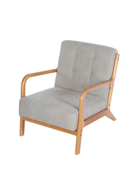 Rackhams Grey Solid Wooden Frame Upholstered Tufted Armchair - Grey - image 1