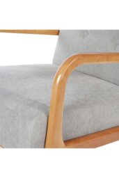 Rackhams Grey Solid Wooden Frame Upholstered Tufted Armchair - Grey - thumbnail 6