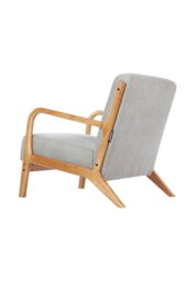 Rackhams Grey Solid Wooden Frame Upholstered Tufted Armchair - Grey - thumbnail 5