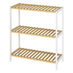 Rackhams Bamboo Storage Shelf 3-Tier  Organiser Shelving Unit Stand Shoe Rack - thumbnail 1