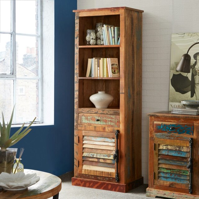 Rackhams Dahila Reclaimed Boat Bookcase - Wood - 1 - 60CM X 40CM X 185CM (LXDXH) - image 1