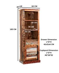 Rackhams Dahila Reclaimed Boat Bookcase - Wood - 1 - 60CM X 40CM X 185CM  (LXDXH) - thumbnail 6
