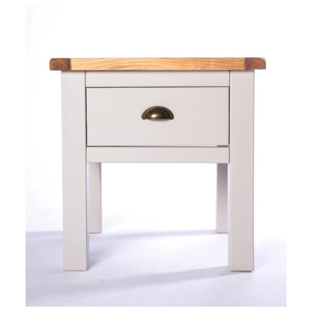 Rackhams Argenta Light Grey 1 Drawer Side Table Brass Cup Handle - image 1