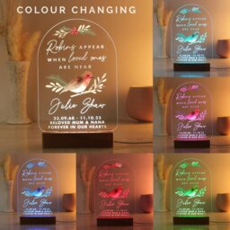 Rackhams Personalised Robins Appear Wooden Based LED Light - thumbnail 4