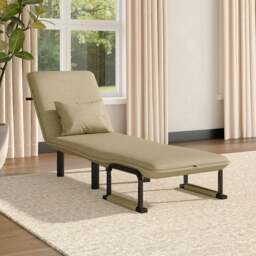 Rackhams Grey/Khaki Upholstered Single Sleeper Chair Convertible Sofa Bed with Metal Legs - Grey - thumbnail 5