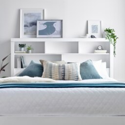 Rackhams Arizona White Wooden Bookcase Ottoman Storage Bed - King Size - thumbnail 4