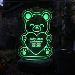Rackhams Personalised Bear Memorial Outdoor Solar Light - thumbnail 4