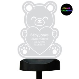 Rackhams Personalised Bear Memorial Outdoor Solar Light - thumbnail 1