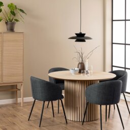 Rackhams Linley Round Dining Table in White Oak - Brown - No - Brown - thumbnail 3