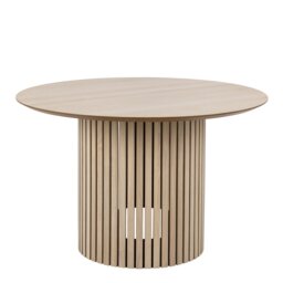 Rackhams Linley Round Dining Table in White Oak - Brown - No - Brown