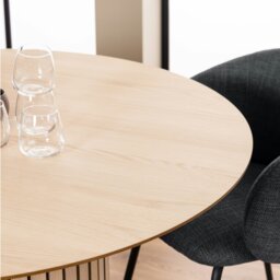 Rackhams Linley Round Dining Table in White Oak - Brown - No - Brown - thumbnail 4