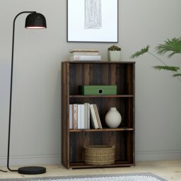 Rackhams Essential Tall Wide 2 Shelf Bookcase in Vintage Oak - Vintage Oak - Wood - 1 - thumbnail 4