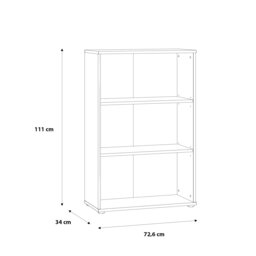 Rackhams Essential Tall Wide 2 Shelf Bookcase in Vintage Oak - Vintage Oak - Wood - 1 - thumbnail 6