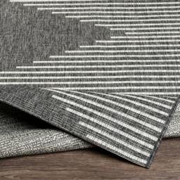Rackhams Eagean-Global Black Grey Cream Charcoal In- & Outdoor Rug - 200 x 275 cm - thumbnail 4