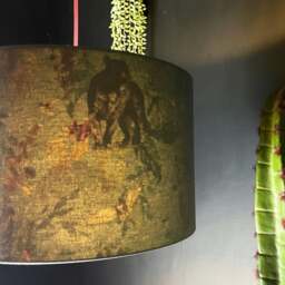 "Rackhams Lithium Deadly Night Shade Silhouette Lampshade in Slate - Table / Floor Lamp - 70cm diameter x 25cm Height (27"" x 10"")" - thumbnail 2