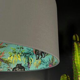 "Rackhams Lithium Deadly Night Shade Silhouette Lampshade in Slate - Table / Floor Lamp - 70cm diameter x 25cm Height (27"" x 10"")" - thumbnail 3