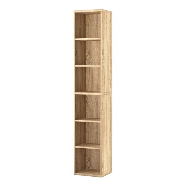 Rackhams 6 Tier Bookcase Shelves Storage Tall Bookshelf Organizer Display Home - Oak - 158.5cm - image 1