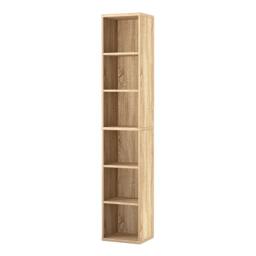 Rackhams 6 Tier Bookcase Shelves Storage Tall Bookshelf Organizer Display Home - Oak - 158.5cm - thumbnail 1