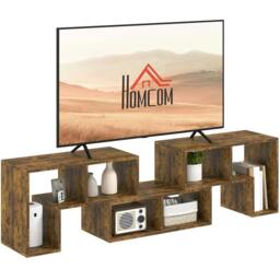 Rackhams Three-Block Modular TV Stand - Rustic Brown - Rustic Brown